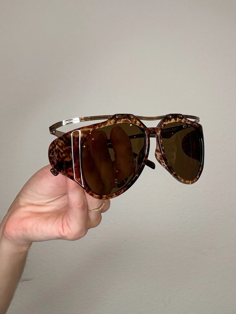 Saint Laurent Tortoiseshell Aviator Sunglasses